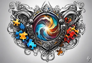 Autism puzzle piece tattoo idea