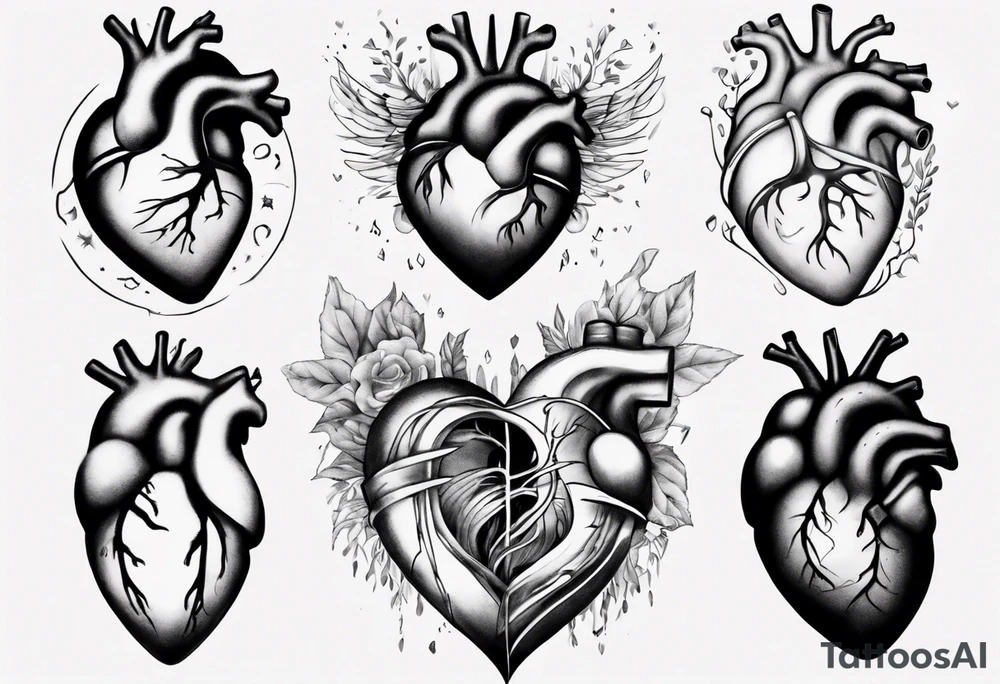 Realistic heart tattoo idea