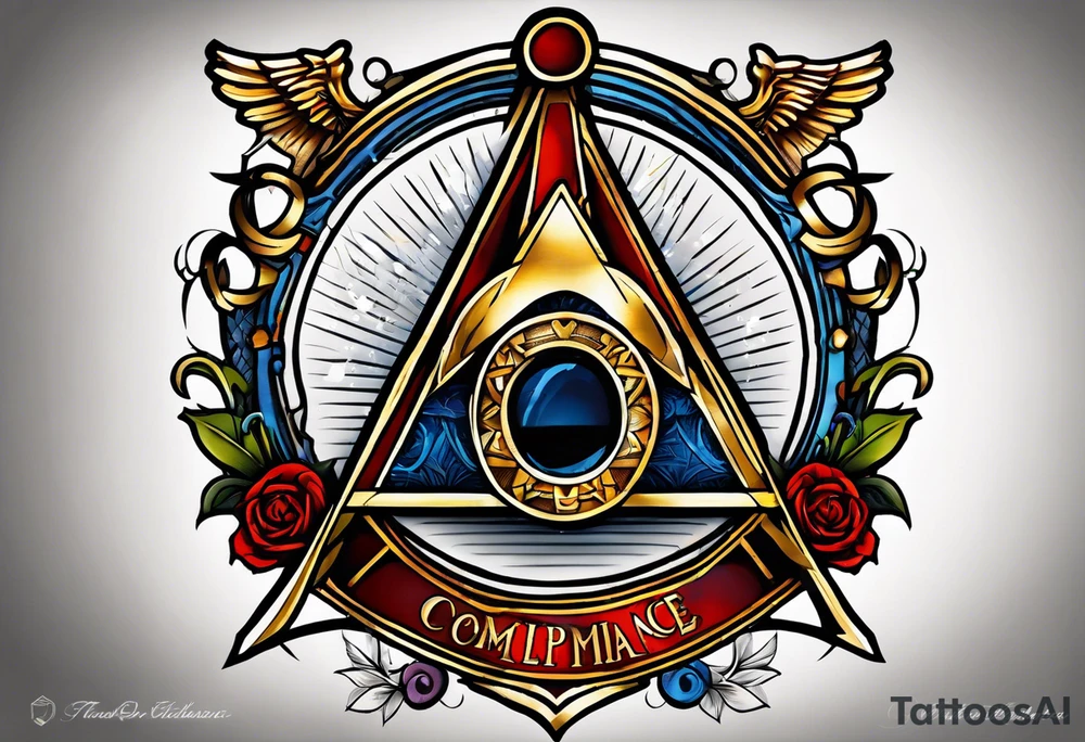 compliance-oriented tattoo calling to action to be part of integrity using compliance and freemasonry symbols tattoo idea
