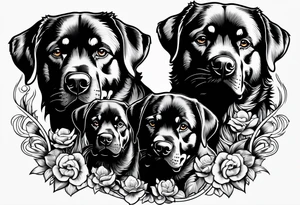 3 headed rottweiler cerberus tattoo idea