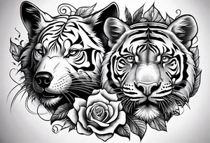 Shoulder tattoo with a Rat, pig, tiger, dog, snake tattoo idea