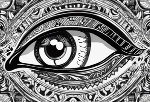 girl with eye of horus behind hierogliphlic wall tattoo idea