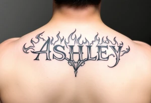 Name
Tattoo: ASHLEY in flames with water tattoo idea