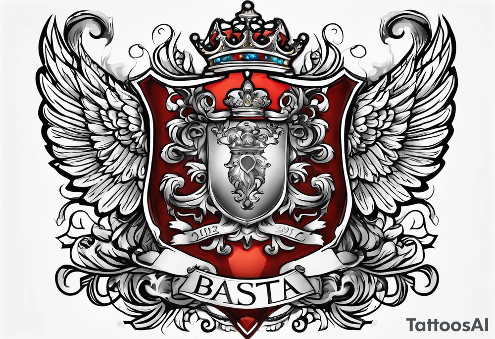 Family crest of the Basta surname tattoo idea