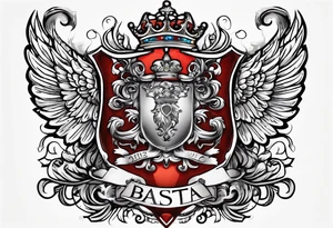 Family crest of the Basta surname tattoo idea