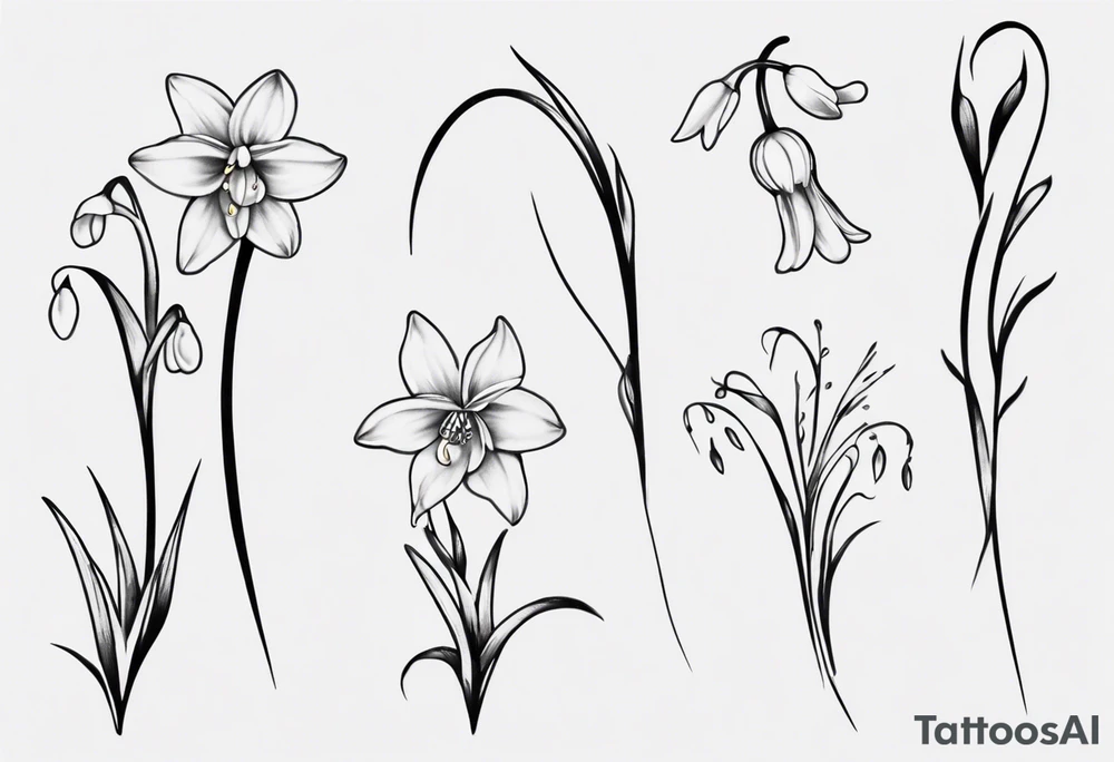 Snow drop wrapping around an ankle tattoo idea