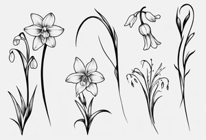 Snow drop wrapping around an ankle tattoo idea