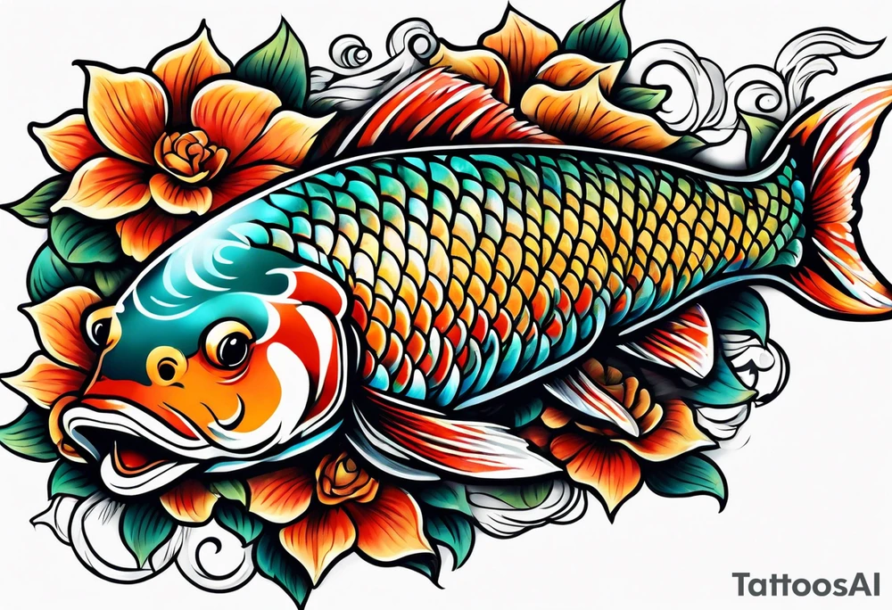 Coy fish tattoo idea