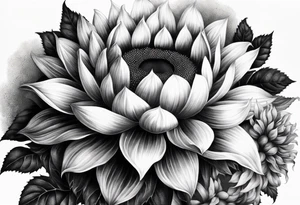 Flower fire an a sunflower tattoo idea