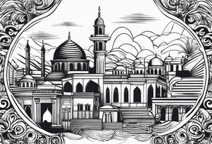 israel 
city swirl
 vector tattoo idea