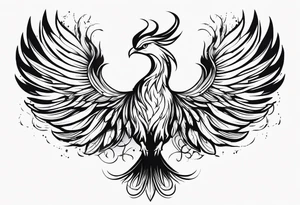 A phoenix transitioning from life to death or from ashes to rebirth tattoo idea