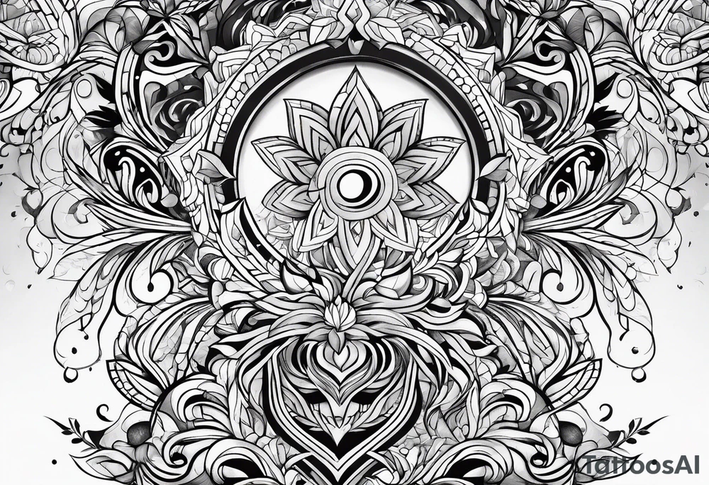 pointed abstract pattern tattoo idea