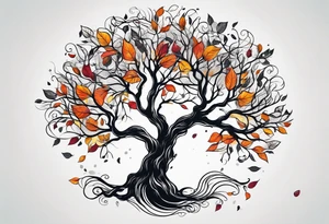 leave's tree flying away tattoo idea