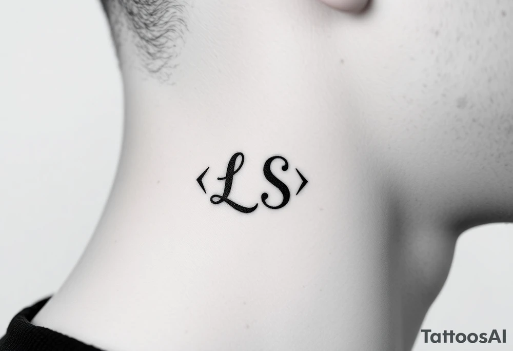 Seductive bite mark with the initials lrs tattoo idea