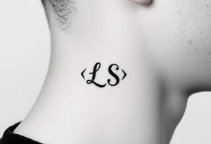 Seductive bite mark with the initials lrs tattoo idea