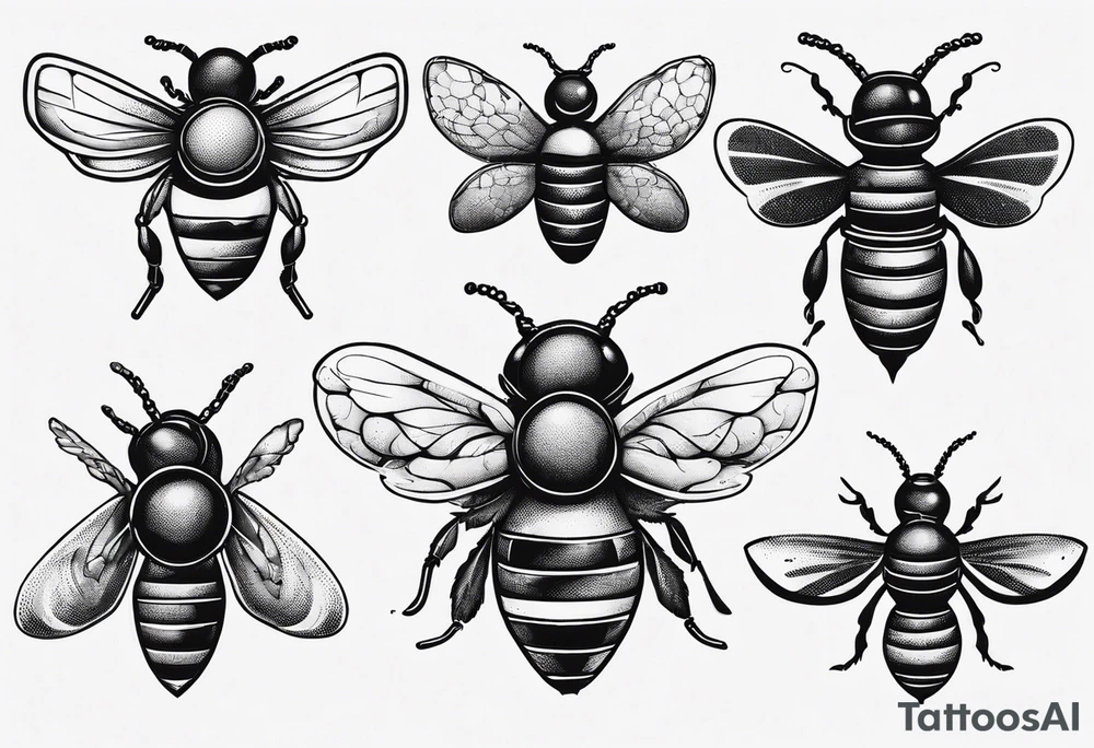 comic biene im flug tattoo idea