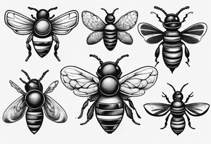 comic biene im flug tattoo idea