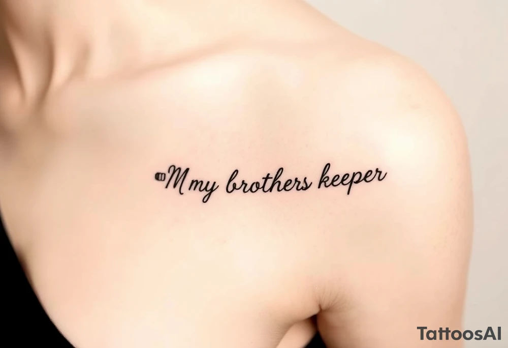 A microphone wire writing the words “My brothers keeper” tattoo idea