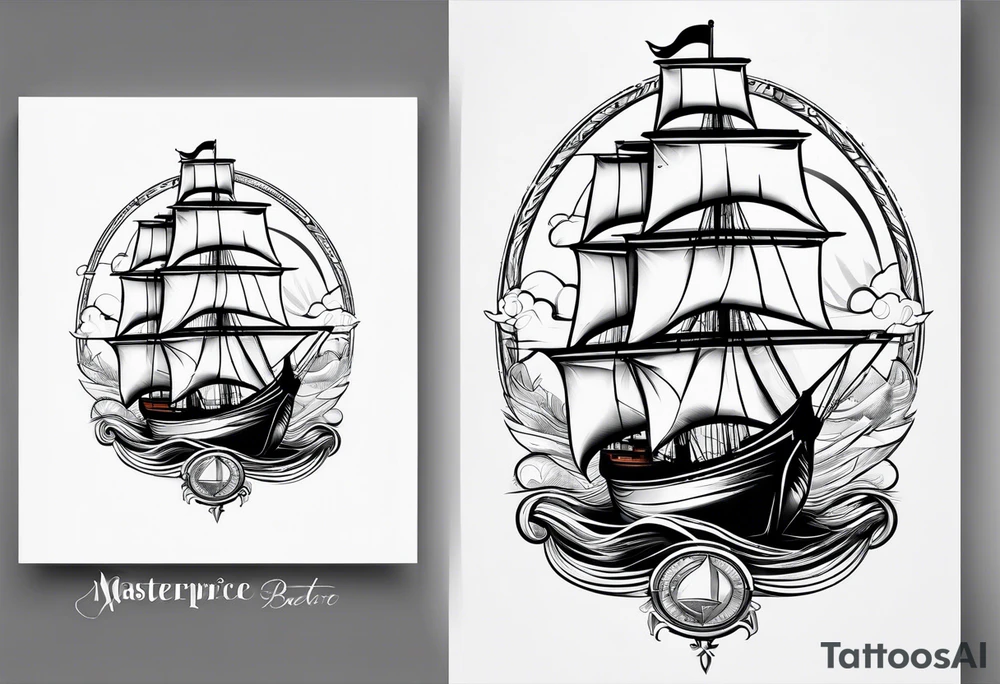 A sailing boat tattoo idea