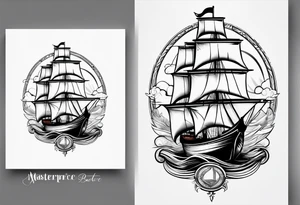 A sailing boat tattoo idea