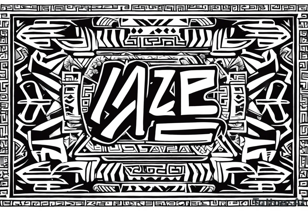 Lettering Bamboo, Aztec Japan tattoo idea