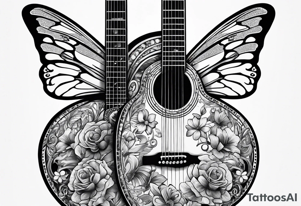 Guitar, butterfly, rainbow, master chief tattoo idea