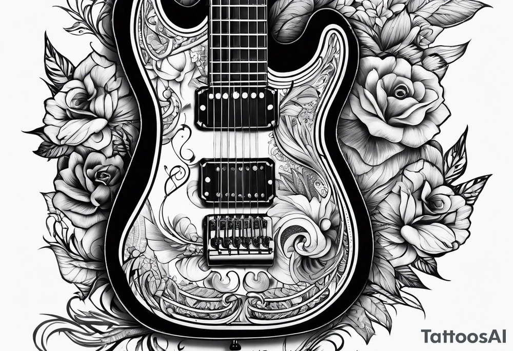electric guitar tattoo idea