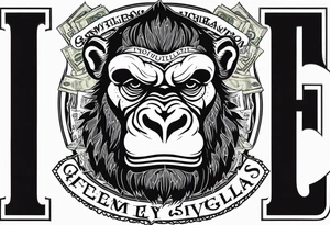 Jimenez with money gorillas tattoo idea