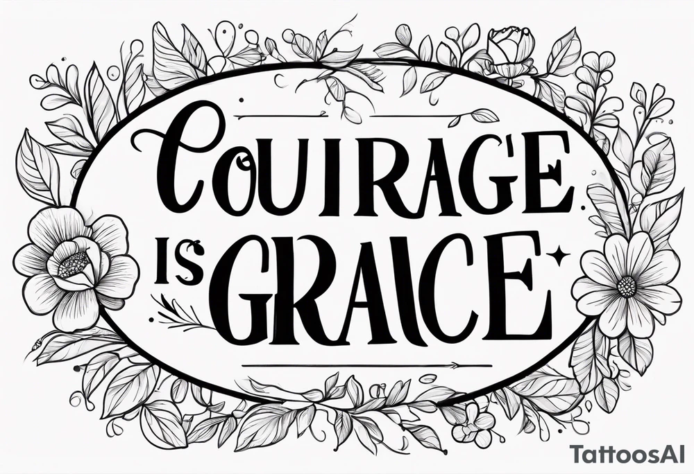 Courage is grace under pressure. 

Floral tattoo idea