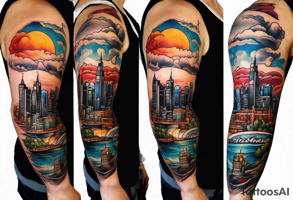 Melbourne Skyline tattoo idea