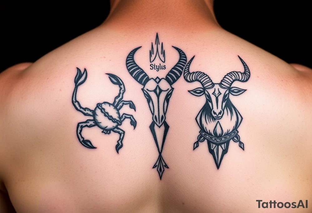 Meaningful tattoo for a Scorpio woman and a male Taurus tattoo idea