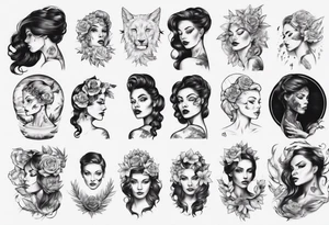Woman portrait tattoo idea