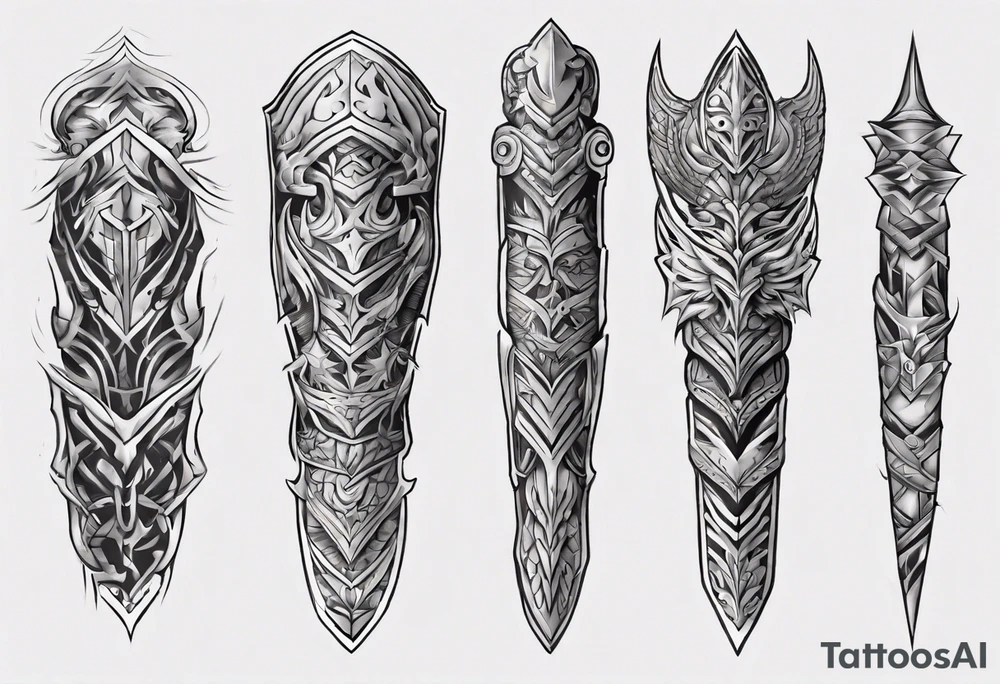 Arm sleeve armor tattoo idea