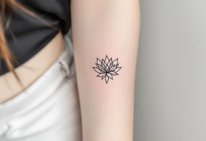 Fine thin lines very small minimalist tattoo combo of phenix and lotus tattoo idea