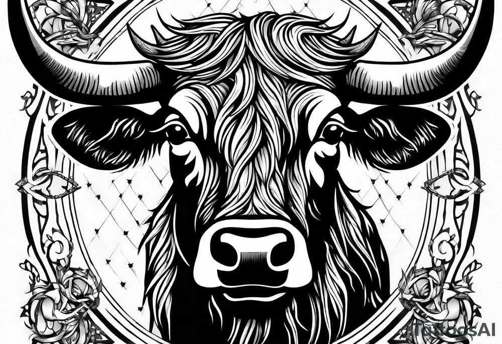 Texas Long horn with barbed wire tattoo idea