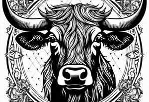 Texas Long horn with barbed wire tattoo idea