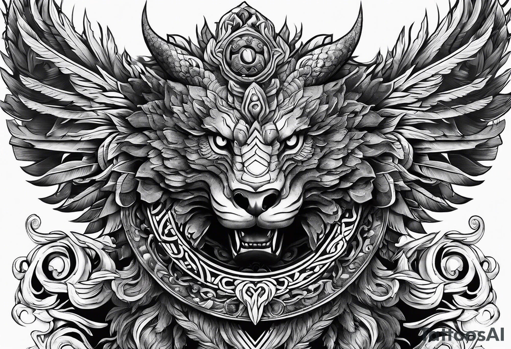 quetzalcoatl sleeve tattoo idea