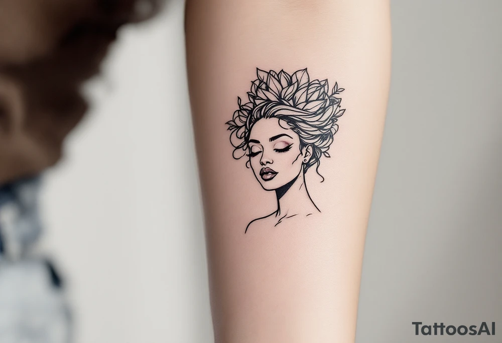 A tattoo with a black woman in it about divinity tattoo idea
