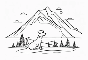 Tattoo of my dog who were a little grumpy, loved the food and the walks in the mountain tattoo idea