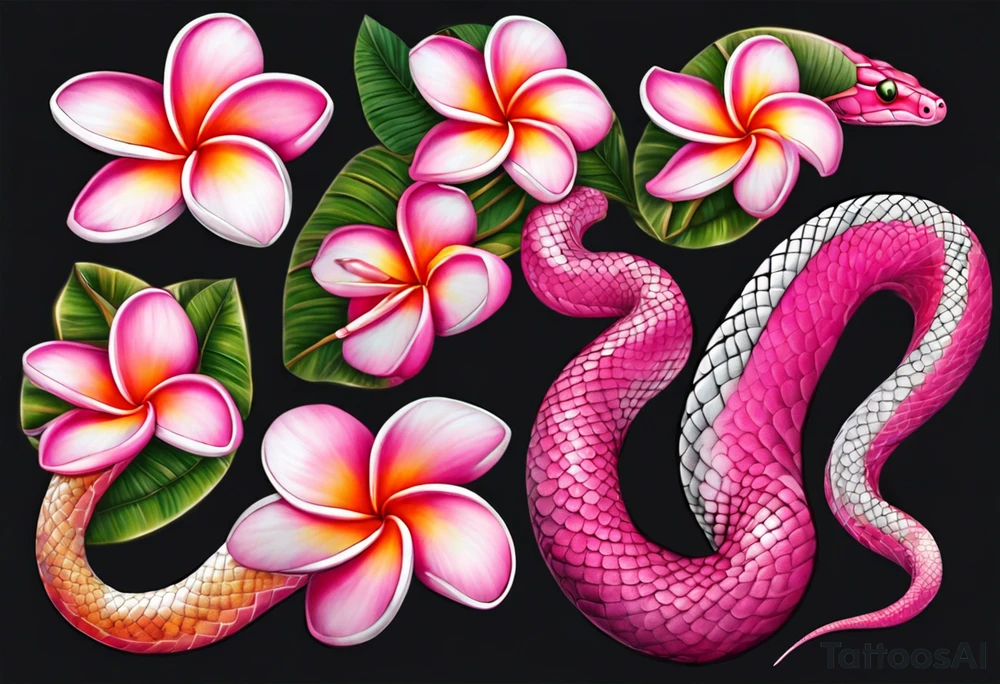pink plumeria
snake tattoo idea