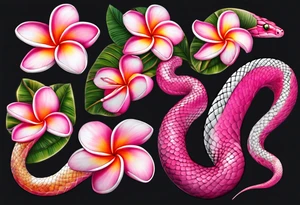 pink plumeria
snake tattoo idea