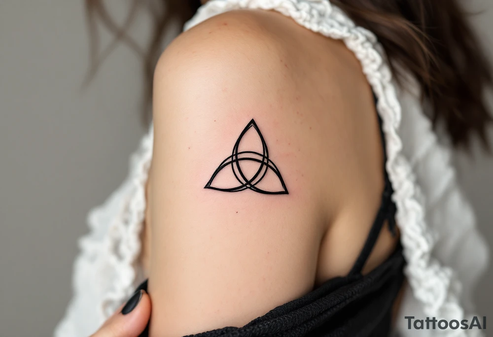 A minimalist black ink triquetra, tattoo idea