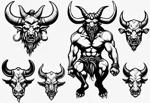 evil minotaur tattoo idea