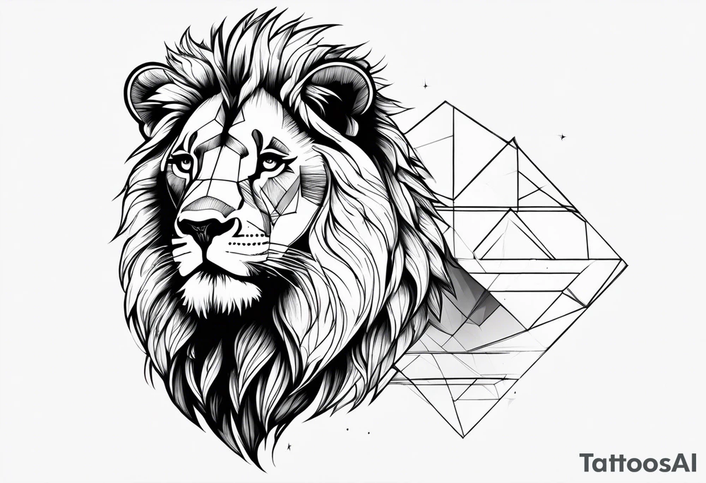 Small male lion with inspirational quote tattoo idea