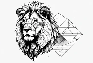 Small male lion with inspirational quote tattoo idea