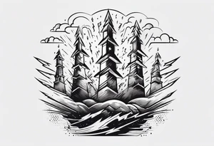multiple lightning bolts tattoo idea