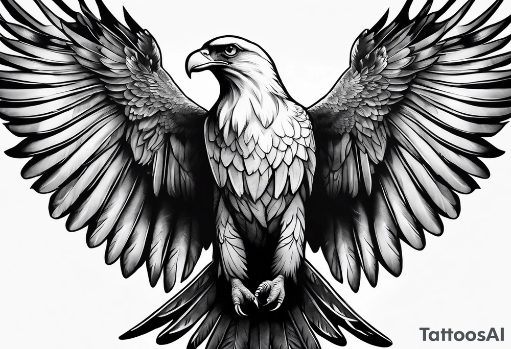 Dove and Eagle fly side by side tattoo idea