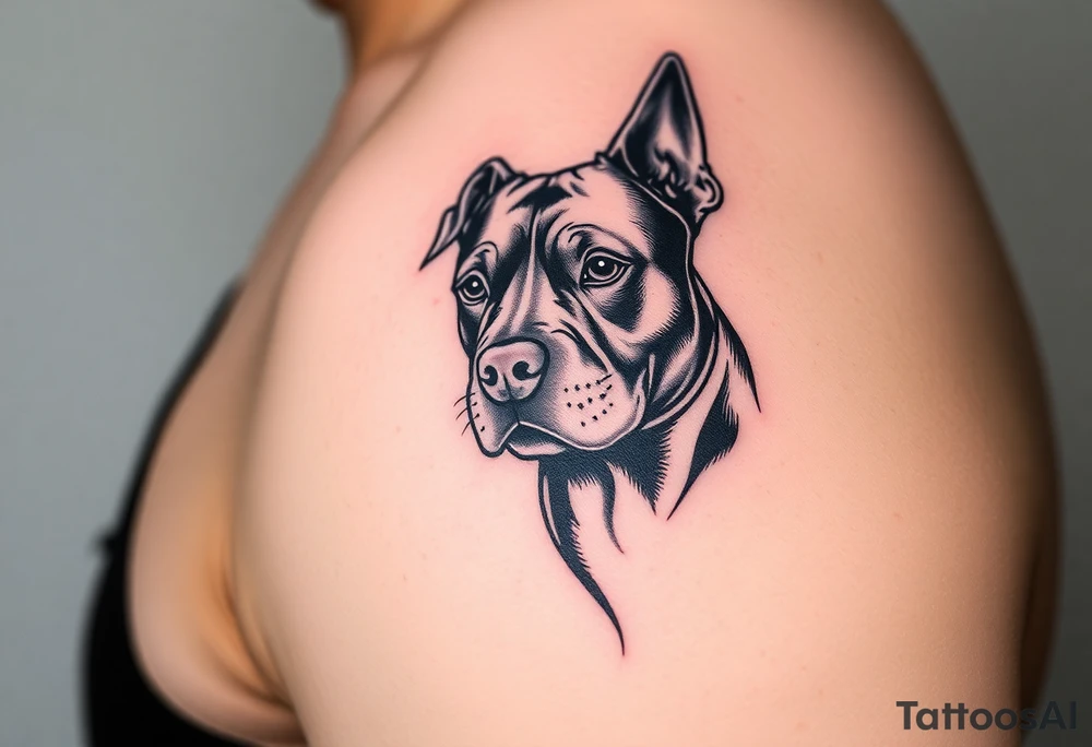 Pitbull girld tattoo idea