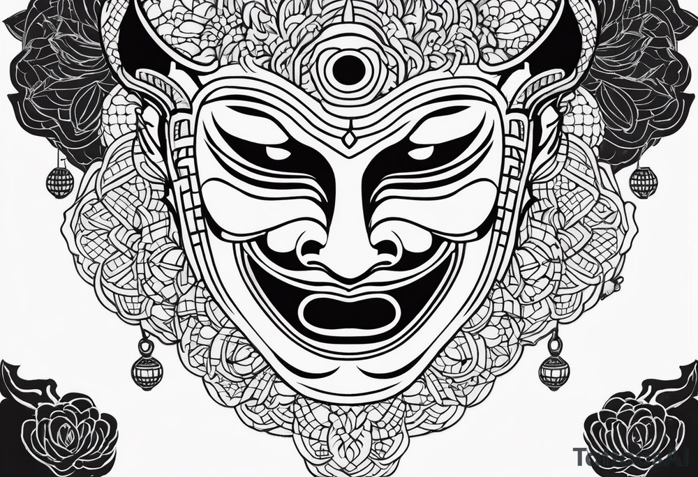 japanesenoh mask, tattoo idea