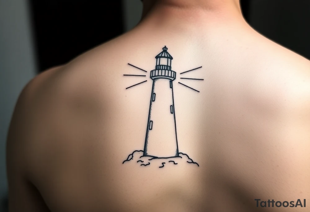 Simple lighthouse with pops tattoo idea